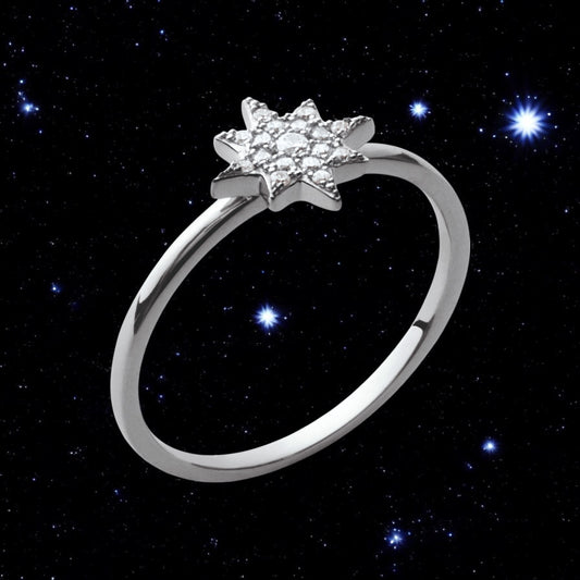 Eclat de Bethléhem silver and oxide Shepherd's Star ring