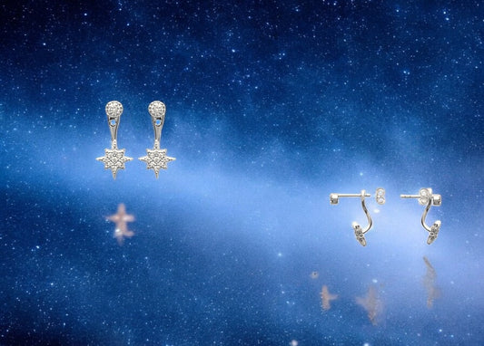 Earlobe Shard of Bethlehem silver and oxide Shepherd's Star