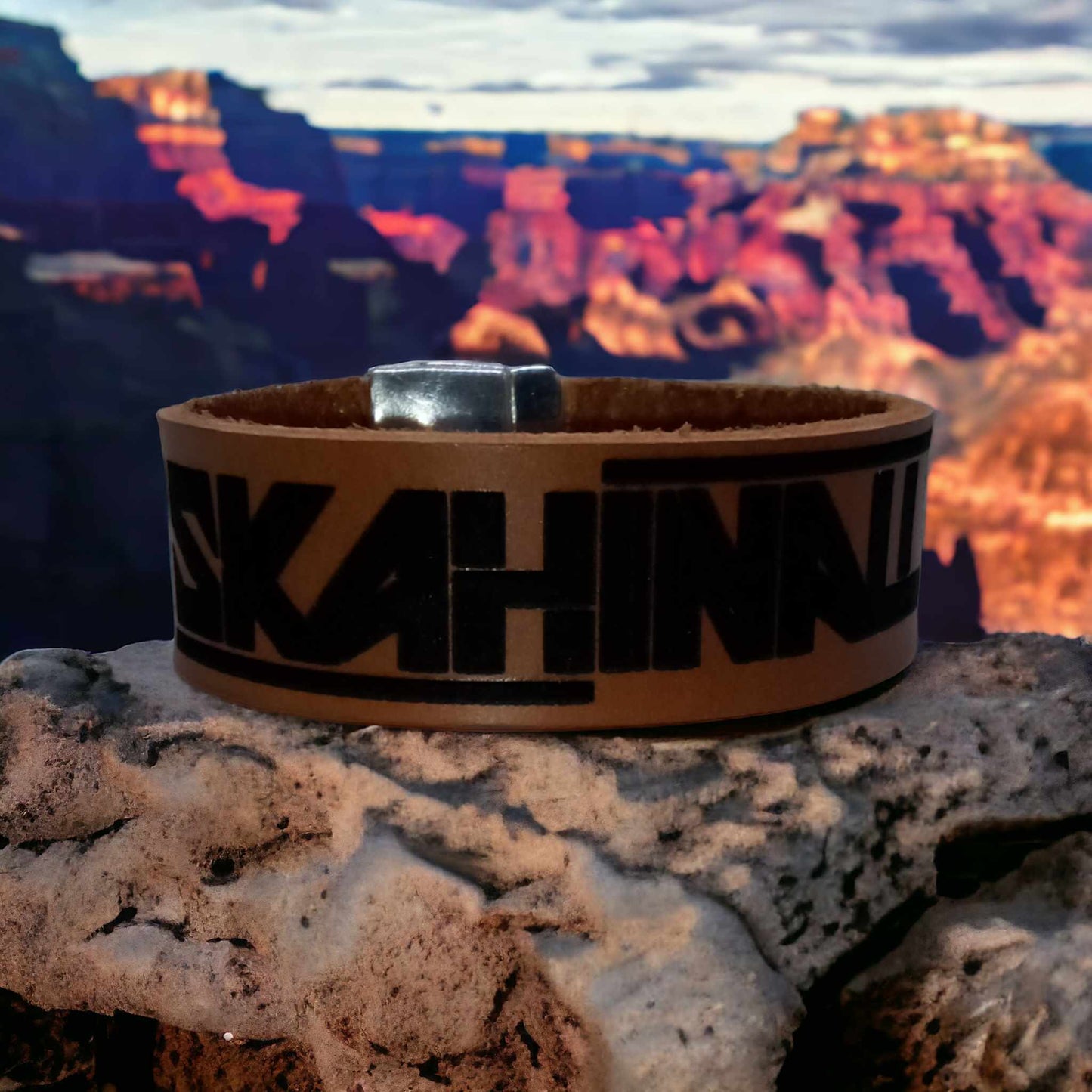 Brown Skahinall leather bracelet