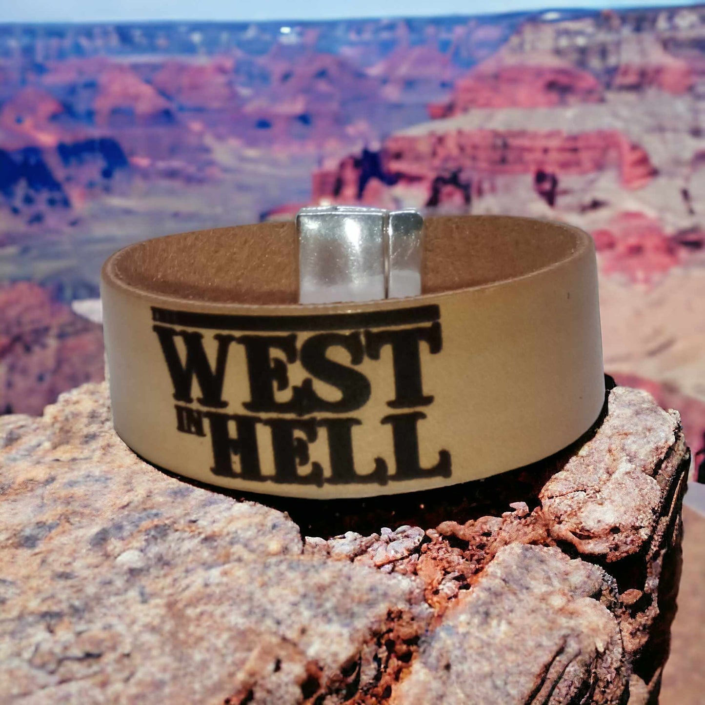 The West in Hell Beige leather bracelet