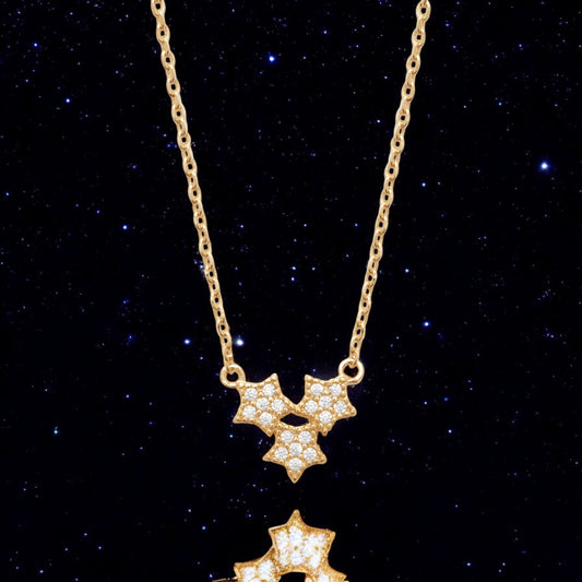 Gold-plated and oxide Shepherd's Star necklace