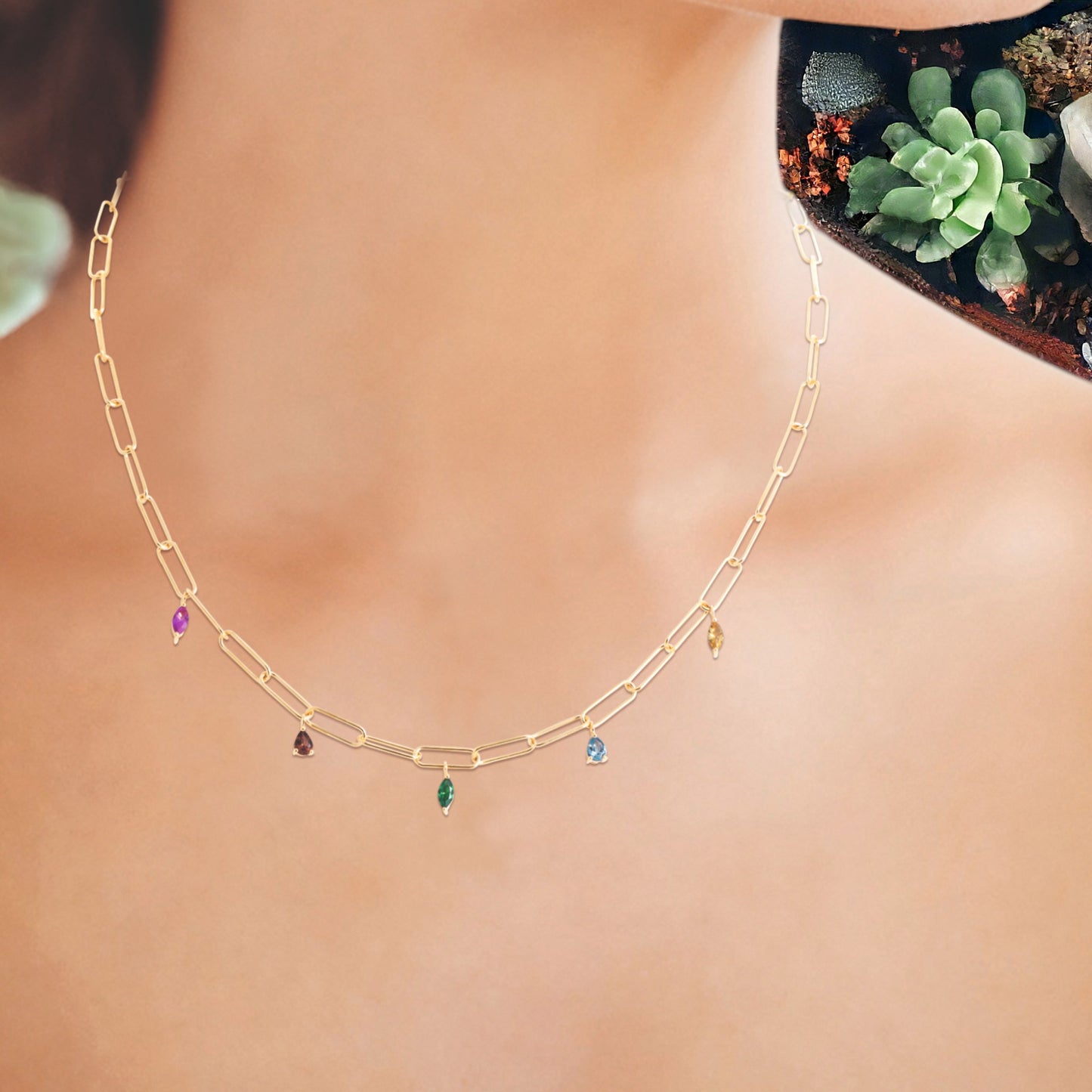 Noé pierced crystal necklace