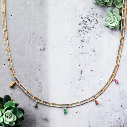 Noé pierced crystal necklace